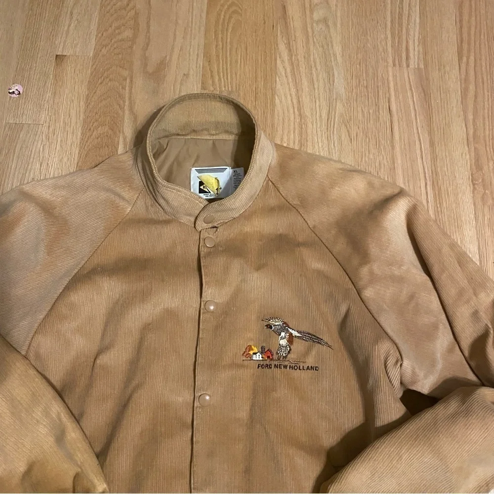 Vintage K-Brand Ford New Holland Corduroy Jacket Pheasant Embroidered Medium
